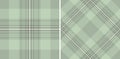 Background check fabric of pattern textile seamless with a tartan vector plaid texture. Set in popular colors. Geometric unique