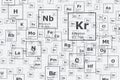 Background of the chemical elements of the periodic table, atomic number, atomic weight, name and symbol of the element on a grid Royalty Free Stock Photo