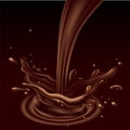 Background with chocolate splash effect. 3D vector. High detailed realistic illustration Royalty Free Stock Photo