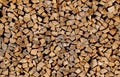 Background on chopped firewood stacked in woodpile Royalty Free Stock Photo