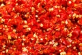 Background chopped red chilli