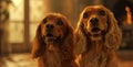 A charming and enchanting portrayal of cutie dogs against a stunning background, with impeccable lighting that enhances their