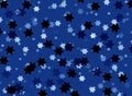 Background christmas blue stars black snow decorations blur illustration new year Royalty Free Stock Photo