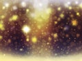 Background christmas gold blue yellow snow stars decorations blur illustration new year Royalty Free Stock Photo