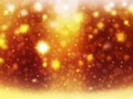 Background christmas gold ball red yellow snow stars decorations blur illustration new year Royalty Free Stock Photo