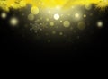 Background christmas circles yellow black gold snow decorations blur illustration new year Royalty Free Stock Photo