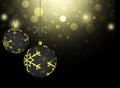 Background christmas gold ball black snow decorations blur illustration new year Royalty Free Stock Photo