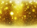 Background christmas gold yellow snow stars decorations blur illustration new year Royalty Free Stock Photo