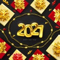 2021 background for Christmas and Happy New Year poster Royalty Free Stock Photo