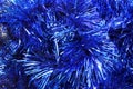 The background of Christmas tinsel blue Royalty Free Stock Photo