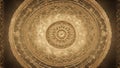 background with circles a golden mandal with intricate patterns