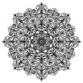 Background circular mandala floral pattern contour illustration Royalty Free Stock Photo