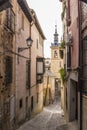 background cityscape narrow streets of the old town of Toledo Royalty Free Stock Photo