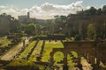 Background  of cityscape, view of the ruins of the Roman Forum from the height of Capitoline Hill Royalty Free Stock Photo