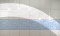 Clean tile wall bathroom background.3d illustration Royalty Free Stock Photo