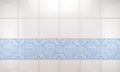 Clean tile wall bathroom background.3d illustration Royalty Free Stock Photo