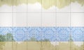 Clean tile wall bathroom background.3d illustration Royalty Free Stock Photo