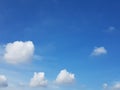 Background of clear blue sky with small sparse puffy floating white clouds Royalty Free Stock Photo