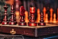 Background close-up chess pieces on chessboard game