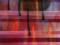 Background close up of colorful graffiti red paint on steel metal wall Royalty Free Stock Photo