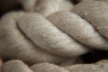 Sea rope on a wooden floor, close-up Royalty Free Stock Photo