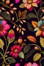 background closeup colored multi floral pattern