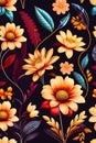 background closeup colored multi floral pattern