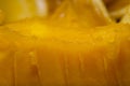Closeup pulp of the inner part of pumpkin