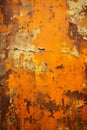 Background Closeup of a Rusted Wall with Yellow Paint and a Youn