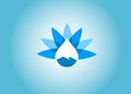 Beautiful water drop flower and mountain logo
