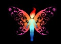 Beautiful Abstract and colorful butterfly fairy magical silhouette wallpaper culex