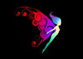 Beautiful Abstract and colorful fairy butterfly magical silhouette wallpaper