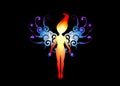 Beautiful Abstract and colorful fairy butterfly magic silhouette wallpaper culex