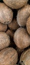 Background of coconuts. sale of ecotic food Royalty Free Stock Photo