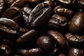 Background of coffee beans close-up Royalty Free Stock Photo