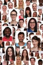 Background collage group portrait of multiracial young smiling p Royalty Free Stock Photo