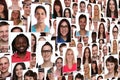 Background collage group portrait of young smiling many people Royalty Free Stock Photo