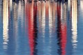 background color abstract banner river surface rippled buildings urban reflection water skyscrapers urban reflection background