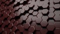 background color marron brillante con hexagonos extruidos Render 3d Royalty Free Stock Photo