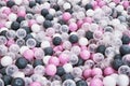 Background of colored balls of the same size, vintage soft tones. The view from the top Royalty Free Stock Photo