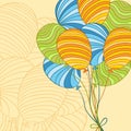 Background with colored hand drawn vector balloons Royalty Free Stock Photo