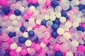 Background of colored plastic balls - red, white and blue color Royalty Free Stock Photo