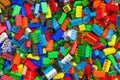 Background from colored plastic building blocks, 3D rendering