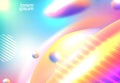 Background colorful abstract vector holographic 3D background with liquid shapes and objects for web, packaging, poster, Billboard Royalty Free Stock Photo