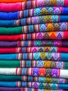 Background. Colorful alpaca scarves Royalty Free Stock Photo