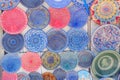 Background of colorful Arabic ceramic plates