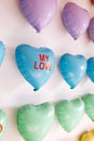background of colorful balloons in the shape of heart. Love concept. Holiday Object, Birthday, Valentines Day, Wedding Royalty Free Stock Photo