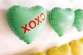 background of colorful balloons in the shape of heart. Love concept.Holiday Object, Birthday, Valentines Day, Wedding Royalty Free Stock Photo