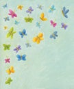 Background with colorful butterflies