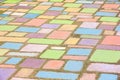 Background of colorful cement block Royalty Free Stock Photo